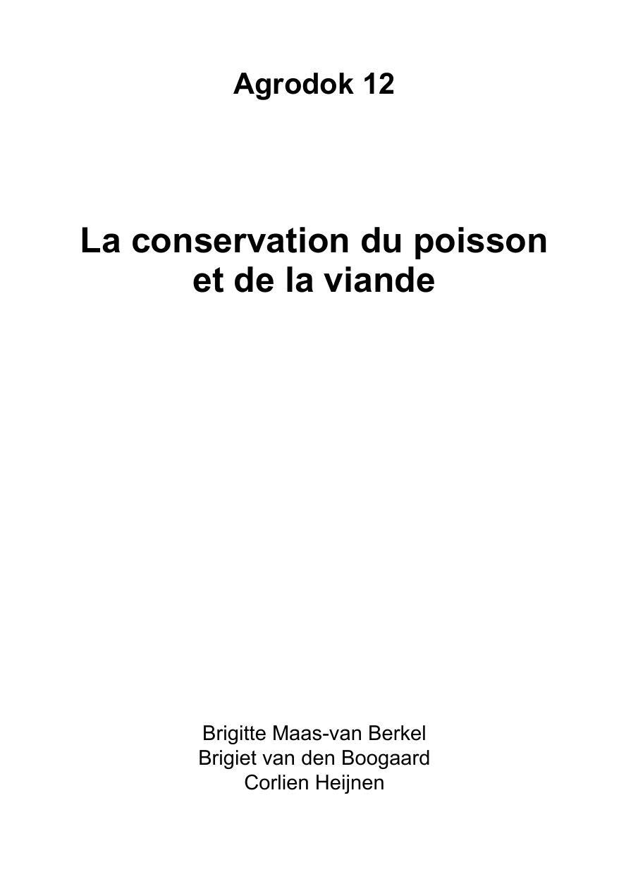 La conservation du poisson et de la viande