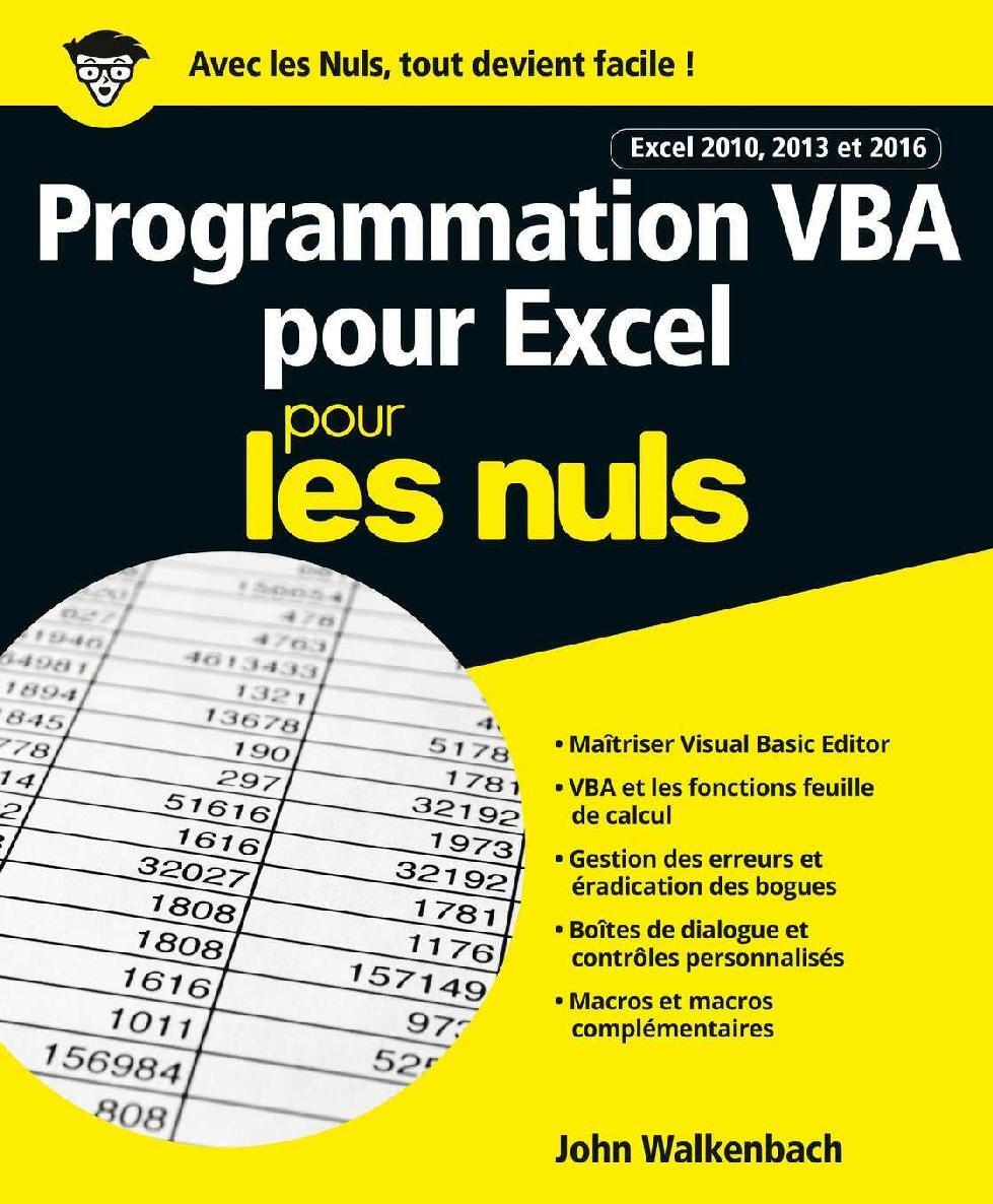 Programmation VBA pour Excel 20 - John WALKENBACH