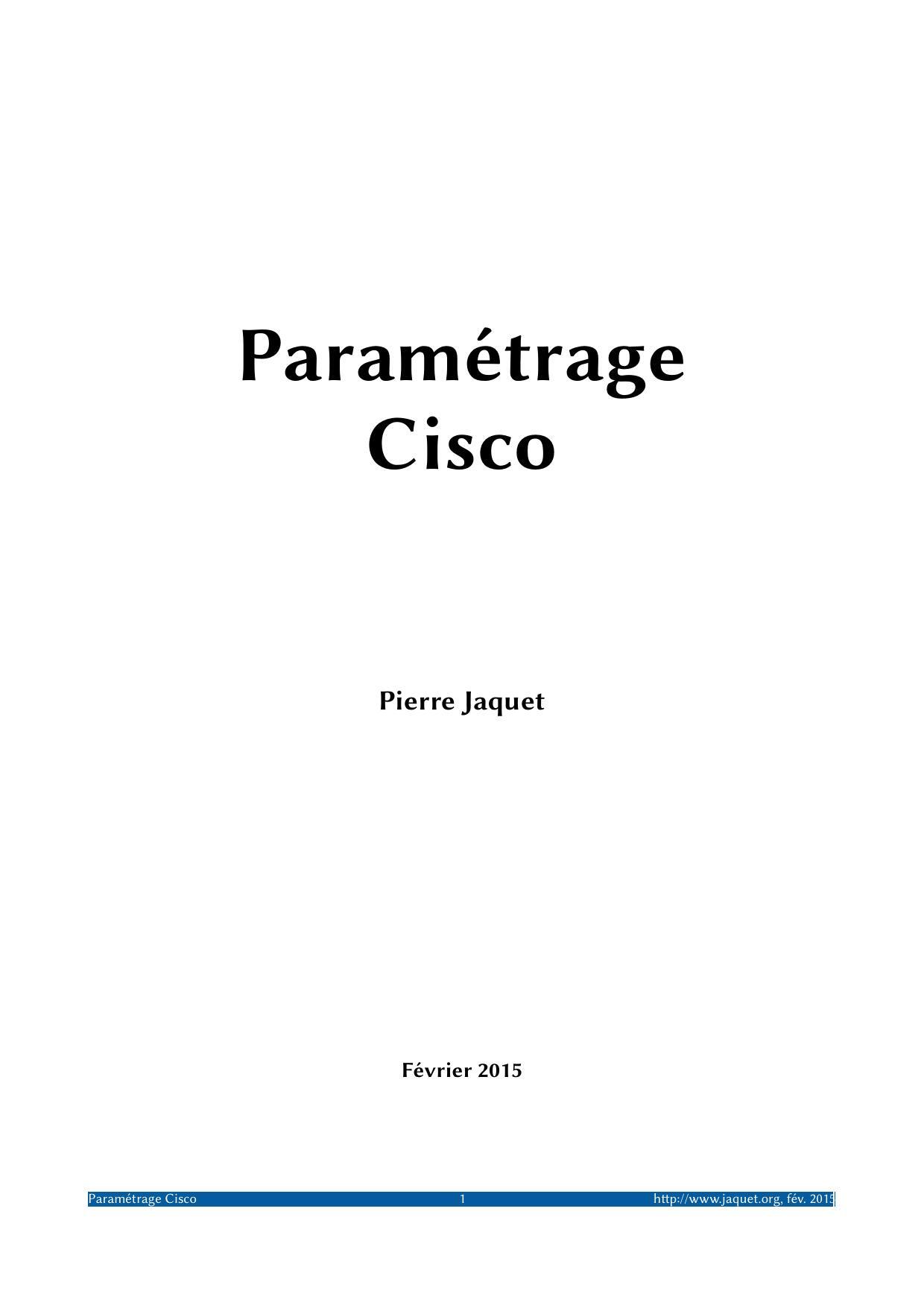 Parametrage Cisco reseaux_cisco - Pierre Jacquet