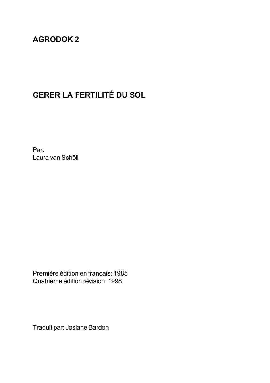 Gerer la fertilité du sol