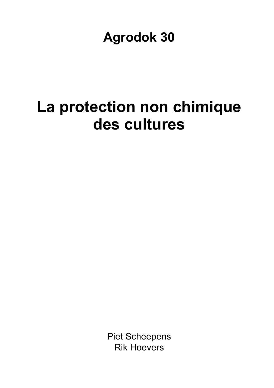 Agrodok-30-La protection non chemique des cultures